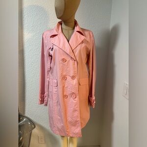 bebe Light Pink Double-Breasted Trench Coat
